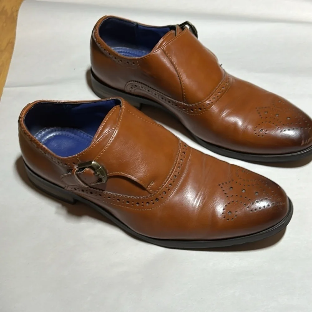 Bruno Marc New York‎ Florence Oxford Monk men’s shoes camel Sz 6 1/2